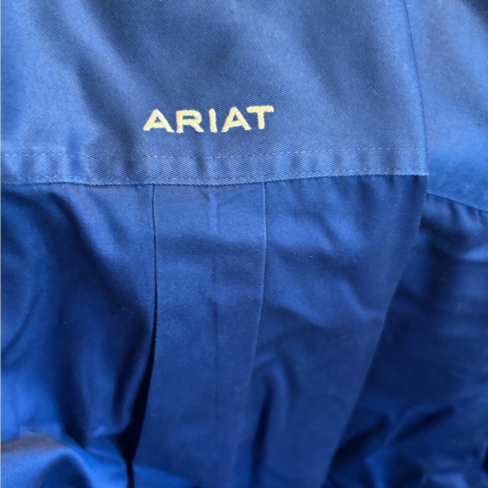 Ariat Pro Series Shirt XXL Blue Western Button Up cowboy Rodeo Logo Sleeve h2 - Picture 7 of 9